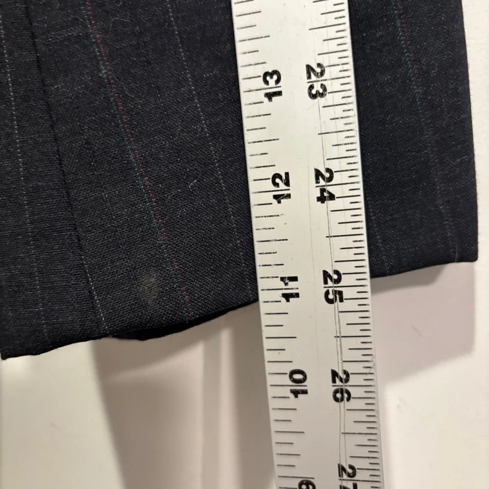 Oleg Cassini Mens Pinstripe Double Breasted Blazer Blue Peak Lapel Jacket 48R